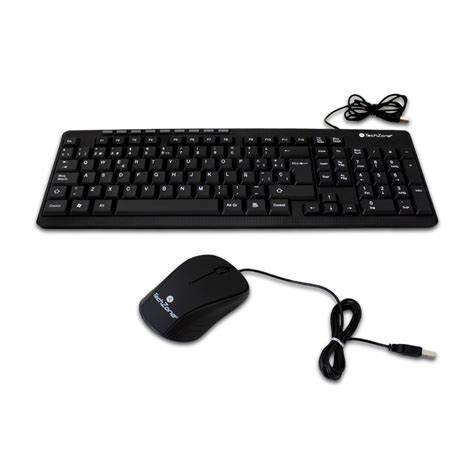 KIT TECLADO Y MOUSE ALÁMBRICO TECHZONE TZ19COMB01 USB NEGRO